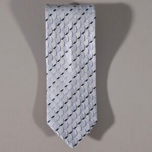 Tino Cosma Tie Mens OS Blue Geometric Silk Made in Italy Geometric Pattern